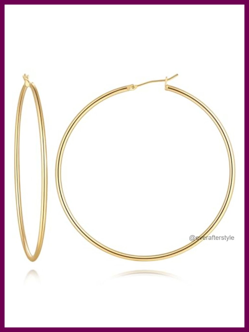 14K Gold Plated Hoop Earrings for Women 20mm-70mm